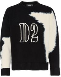 DSquared² - Crew Neck Sweater With Bold Intarsia Pattern - Lyst