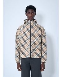 Burberry - Check Zip-Up Hooded Jacket - Lyst