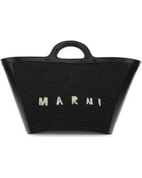 Marni - Leather And Raffia Small Tropicalia Summer Handbag - Lyst