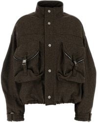The Attico - Embroidered Wool Blend Bomber Jacket - Lyst