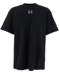 44 Label Group - Crewneck T-Shirt With Logo On The Front And Maxi Logo On The Rear - Lyst