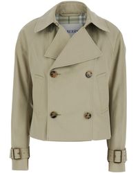 Burberry - Cotton Blend Trench Jacket - Lyst