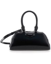 Givenchy - 'Antigona East West' Mini Handbag With Adjustable And Removable Shoulder Strap And Logo Lettering On The Front - Lyst