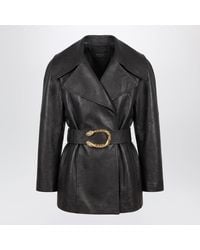 Gucci - Leather Jacket With Dionysus Belt - Lyst