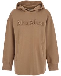 Max Mara - 'S Maxmara 'Visiera' Hoodie With Dropped Shoulders And Logo Lettering Embroidery On The Front - Lyst