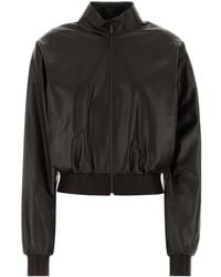 Gucci - Dark Nappa Leather Bomber Jacket - Lyst