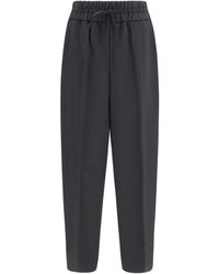 Ami Paris - Wool Pants With Elasticated Waist - Lyst