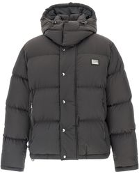 Dolce & Gabbana - Dolce & Gabbana Logo Patch Down Jacket - Lyst