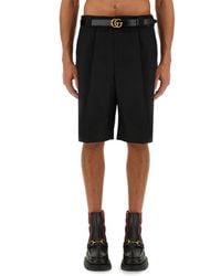 Gucci - Wool Blend Twill Shorts - Lyst