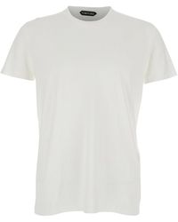 Tom Ford - T-Shirt Cotton Silk Ss With Round Neck - Lyst