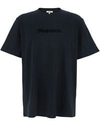 JW Anderson - Crewneck T-Shirt With Logo Lettering Embroidery On The Front - Lyst