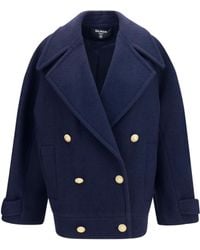 Balmain - Double-Breasted Wool Coat With Buttons - Lyst