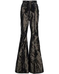 Rick Owens - 'Bolan' Flared Rhinestoned Jeans With Wide Leg - Lyst