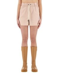 Moncler - Cotton Gabardine Shorts - Lyst