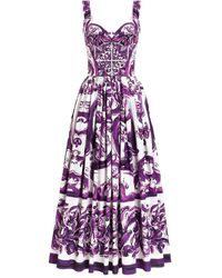 Dolce & Gabbana - Dress With 'Majolica' Print - Lyst
