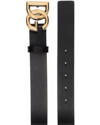 Dolce & Gabbana - Dg Logo Leather Belt - Lyst
