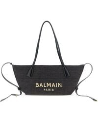 Balmain - Track Small Rafia Tote - Lyst