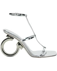Ferragamo - 'Elina' Sandals With Sculptural Heel - Lyst