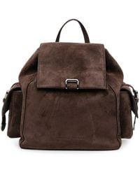 Brunello Cucinelli - Suede Leather Backpack - Lyst