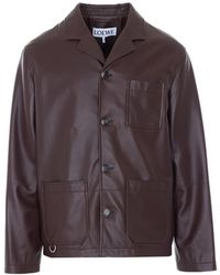 Loewe - Leather Workwear Jacket - Lyst