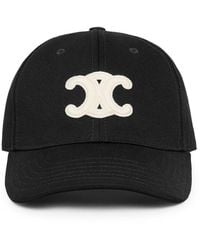 Celine - Triomphe Cotton Baseball Cap - Lyst
