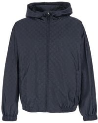 Gucci - Jacket With Fixed Hood And All-Over Gg Motif - Lyst