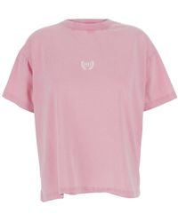 Balenciaga - Crewneck T-Shirt With Dropped Shoulders And Logo Detail On The Front - Lyst