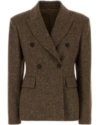 Brunello Cucinelli - Melange Wool Blend Blazer - Lyst