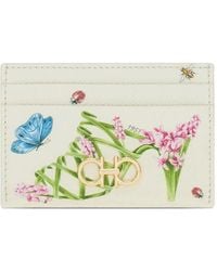 Ferragamo - Gancini Card Holder With Floral Print - Lyst