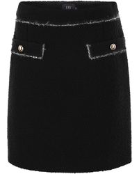 Fay - Wool Short Skirt - Lyst