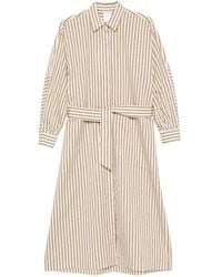 Max Mara - Striped Silk Blend Dress - Lyst