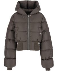 Rick Owens - Down Jacket With Crop Design And Fixed Hood - Lyst