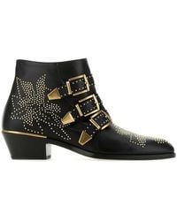 Chloé - Boots Susanna Nappa Leather Black Rivets Gold - Lyst