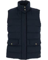 Moncler - 'Besset' Vest With High Neck And Two Front Flap Pockets With Buttons - Lyst