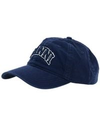 Ganni - Baseball Cap With Logo Lettering Embroidery On The Front And Logo Patch On The Rear - Lyst