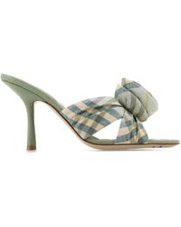 【関税&送料込】Burberry Embroidered Fabric Mews Mules Burberry Embroidered Fabric Mews Mules in Metallic | Lyst