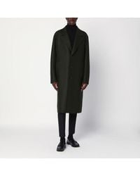 Harris Wharf London - Khaki Single-Breasted Wool Coat - Lyst