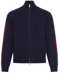 Gucci - Wool Jacket With Zip And Side Web Band - Lyst