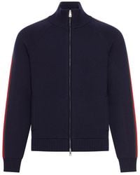 Gucci - Wool Jacket With Zip And Side Web Band - Lyst