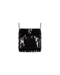 Self-Portrait - Self Portrait Sequin Cropped Top - Lyst
