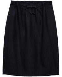 Prada - Chevron Wool Midi Skirt Clothing - Lyst