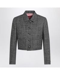 Gucci - Cropped Jacket With/ Texture - Lyst