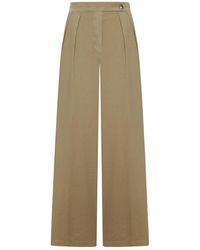 Dries Van Noten - Cement-Coloured Trousers With Pleats And Side Buttons - Lyst