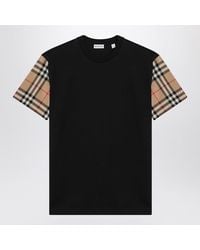 Burberry - Net Sustain Checked Poplin-Trimmed Cotton-Jersey T-Shirt - Lyst