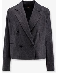 BOSS - Jafleni Double-Breasted Wool Blend Blazer - Lyst