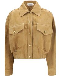 Versace - Blouson Jacket Lamb Suede Leather - Lyst