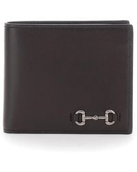 Gucci - Bi-Fold Wallet With Horsebit On The Front And Embossed Logo On The Inside - Lyst