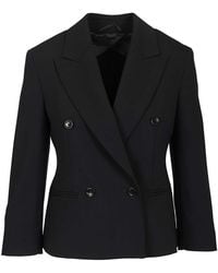 Max Mara - Wool Canvas Crop Blazer - Lyst