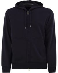 Brunello Cucinelli - Cotton Fleece Topwear With Zip And Hood - Lyst
