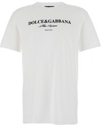 Dolce & Gabbana - Crewneck T-Shirt With Logo Lettering Print On The Front - Lyst